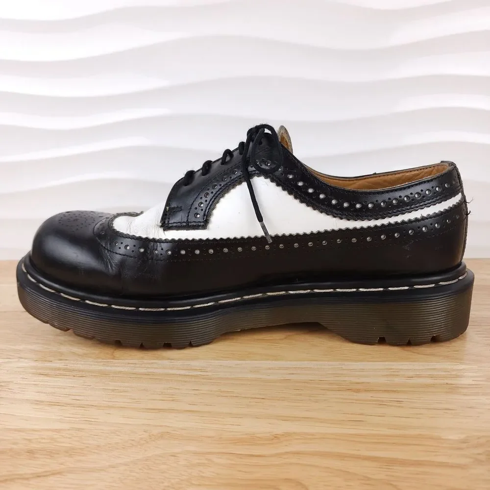 Dr‎ Martens Bex Brogue Wingtip Shoes Mens UK 9 US 10 Black White England 3989